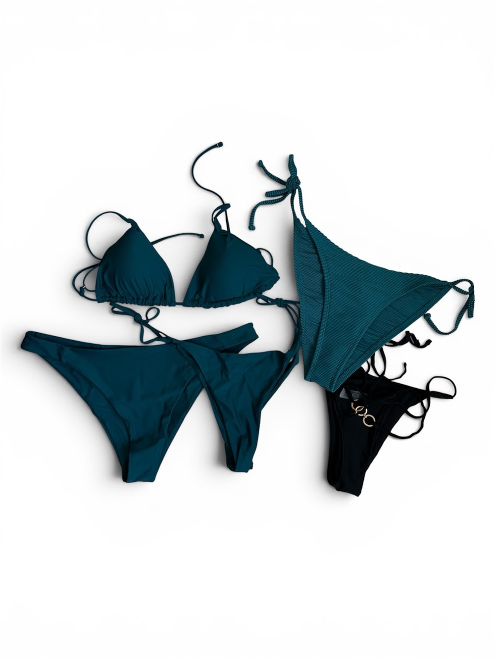 Teal Triangle Bikini Top & Mix-and-Match Bottoms - Women Swim